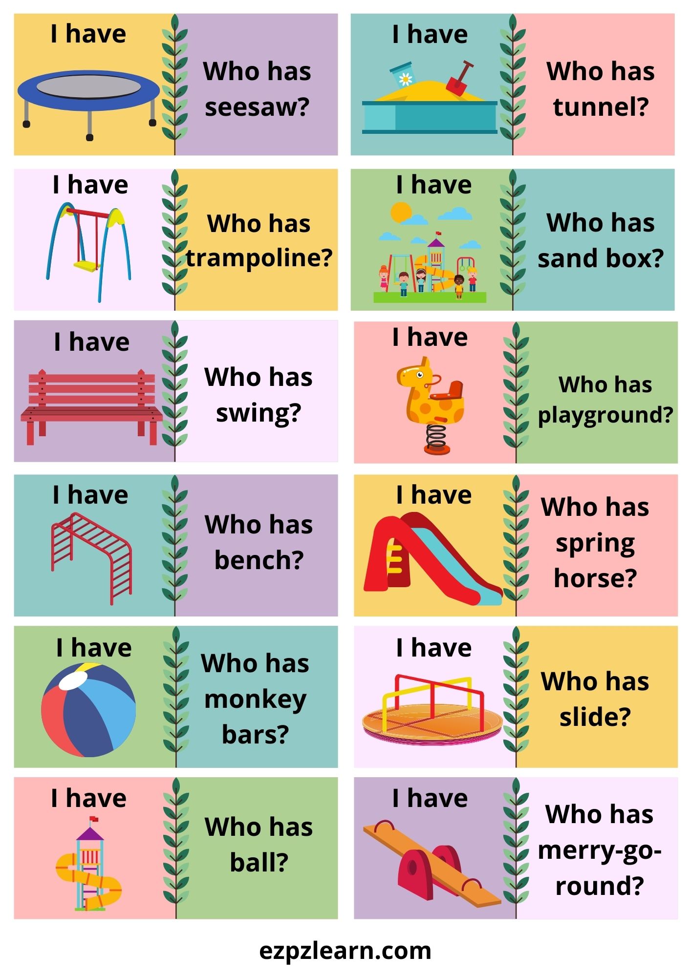 Playground Who Has Game